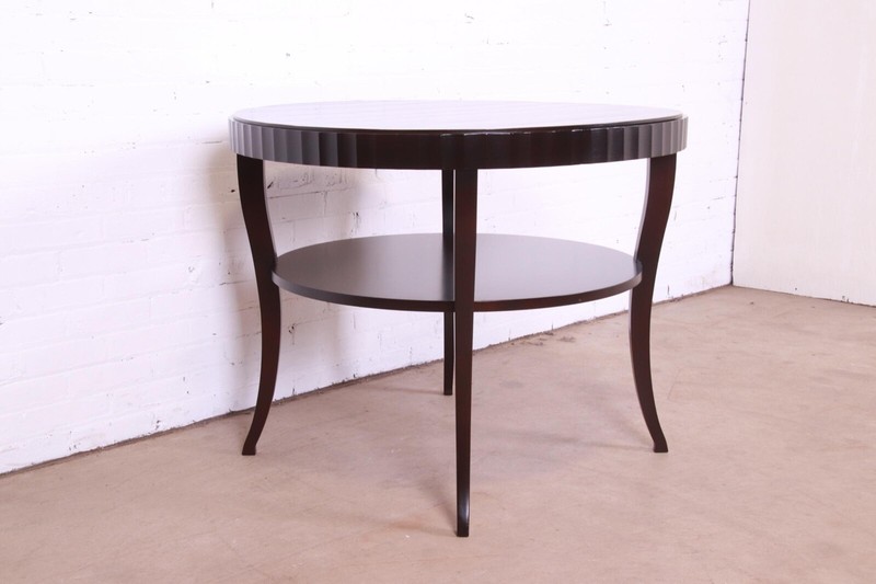 Barbara Barry for Baker Furniture Dark Mahogany Two-Tier Center Table gallery