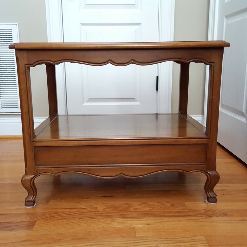 Vintage Drexel Heritage MCM End Table Two Tier Fruitwood/Pecan Lovely Warm Brown gallery
