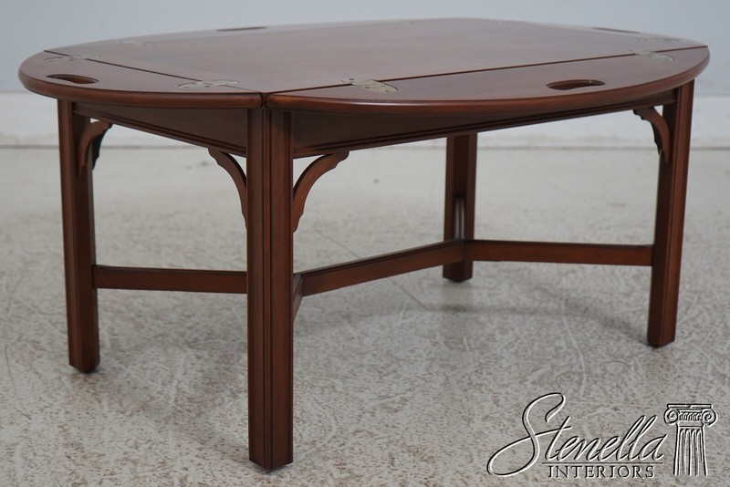 67256: HENKEL HARRIS Cherry Chippendale Butler Coffee Table gallery