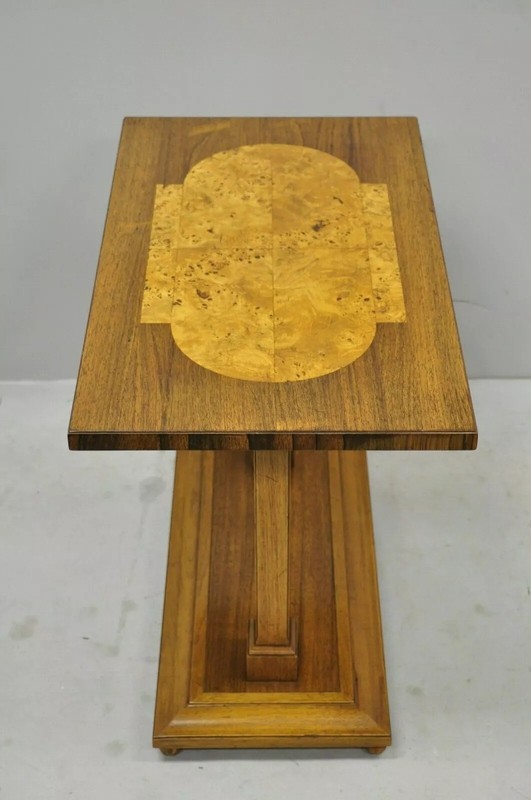 Vintage Tomlinson Burl Walnut Mid Century Modern Art Deco Accent Side Table gallery