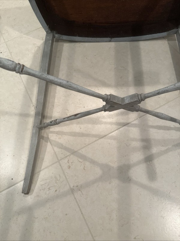 French Directoire Style Wood Period Side Table Distress Faux Paint 18 x 23 x 26h gallery