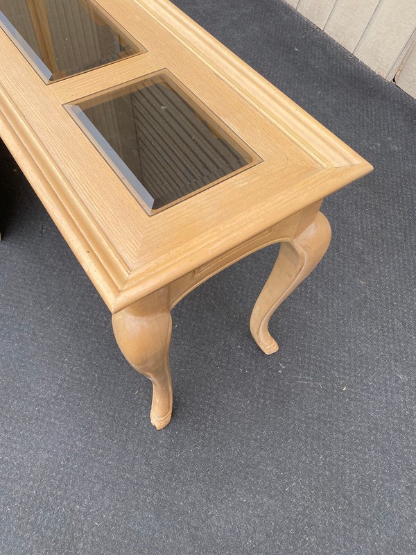 64557 Romantic Shabby Modern Console Hall Table Stand Glass Inserts gallery