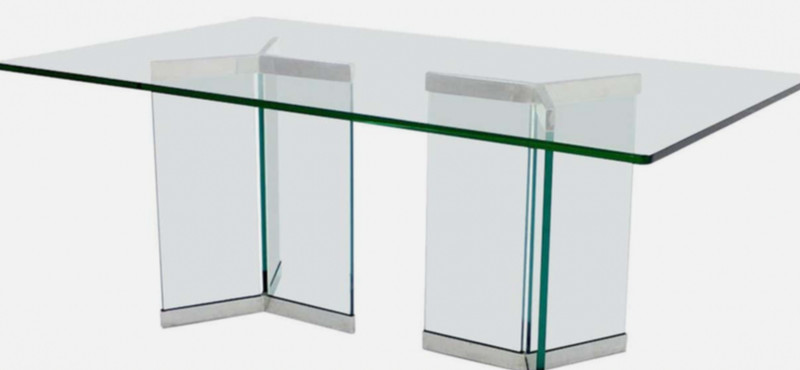 1970s Mid-Century Authentic Pace Collection Glass Dining Table By Irving Rosen