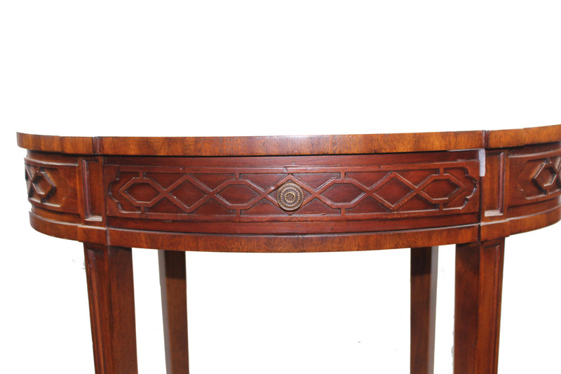 Regency Finished Mahogany and Parquetry Oval Occasional Table gallery