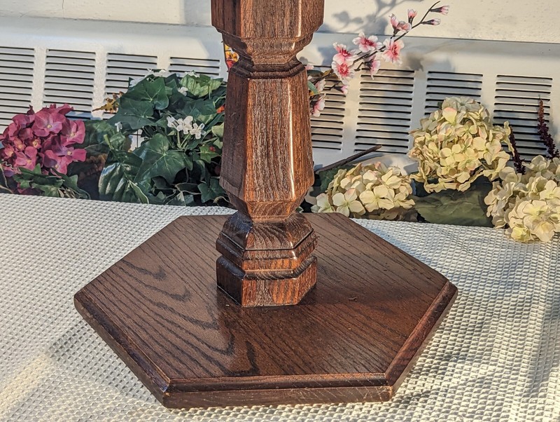 Vintage Wood Hexagonal Side End Accent Table 15½" MCM gallery
