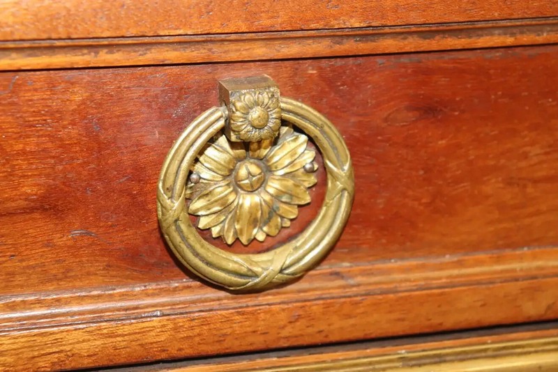 Fine French Breche D' Alep Marble Top Faux Tambor Doors Directoire Sideboard gallery