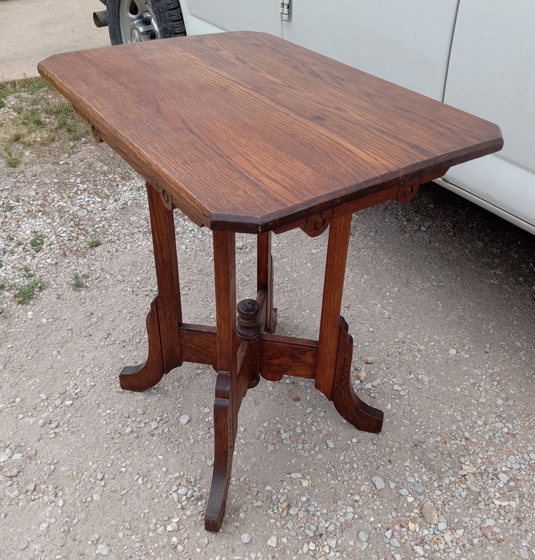 Solid Oak Carved Parlor Table / Center Table (PRT139) gallery