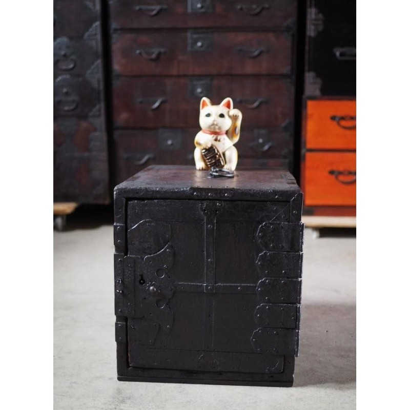 Edo Period Ship Chest Safe Koro-ten Used Japan D Size 21cm (8.3in)