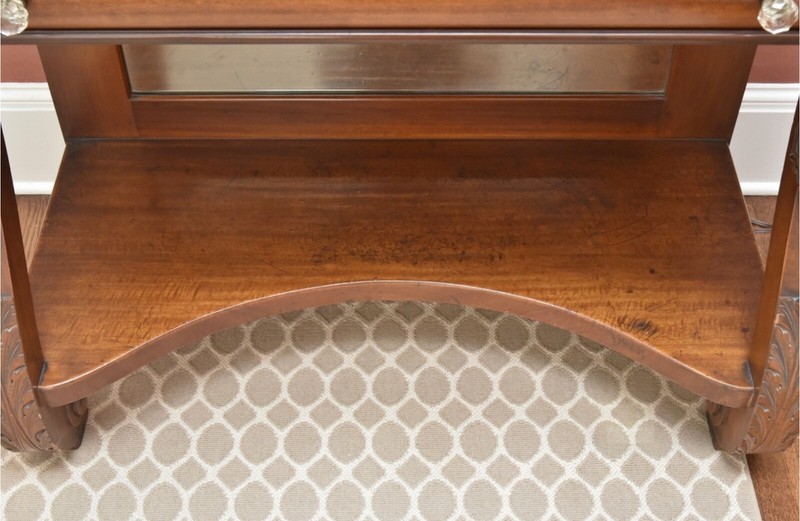 Antique Victorian Mahogany Single Drawer Mirror-Backed Console Server Table gallery