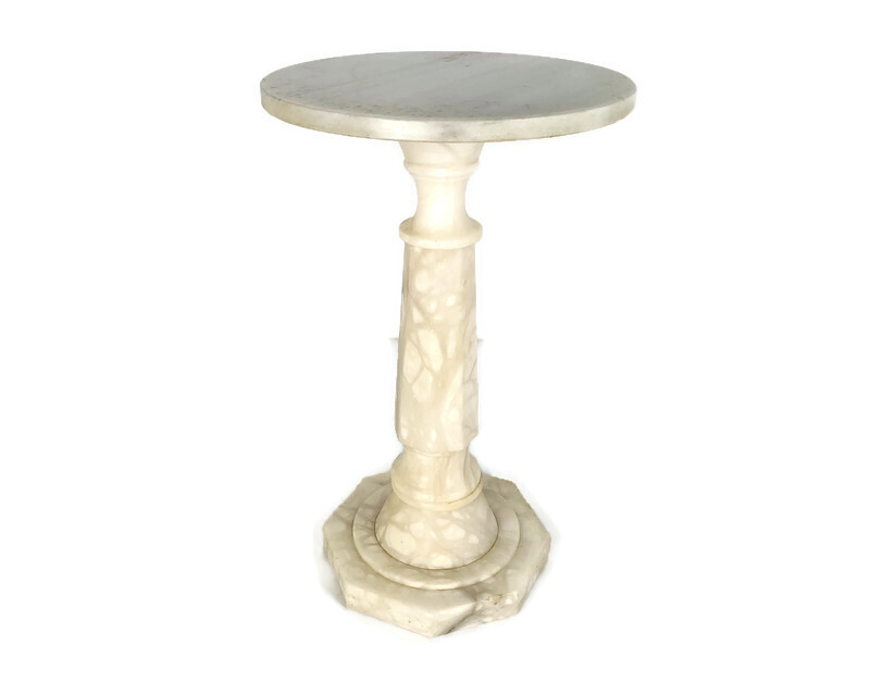 Hollywood regency style side occasional table marble Garden table vintage