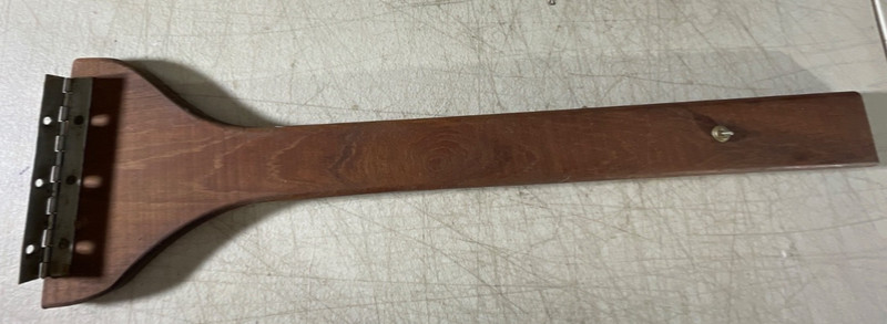 Stowed Table Fold down Teak Leg with snap and SS hinge. 27 1/2”. Leg is 2 1/2”
