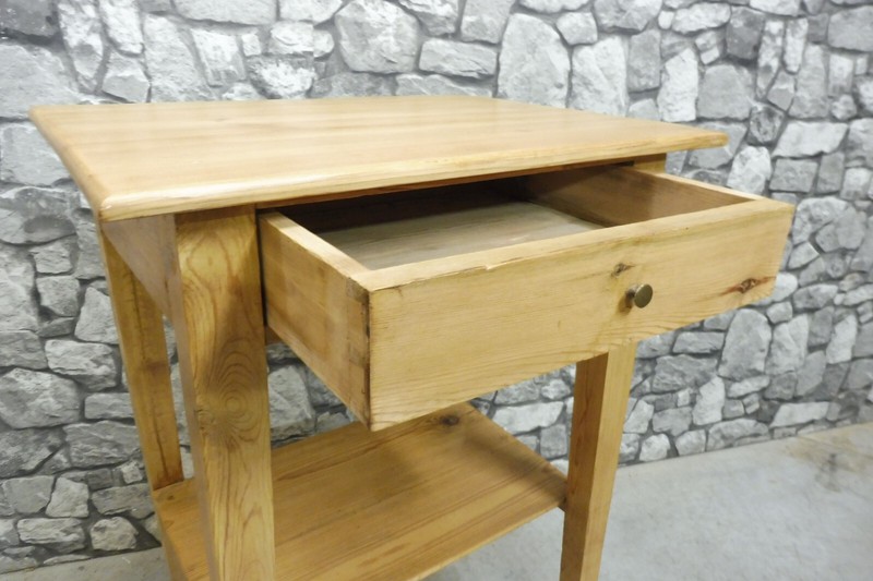 Antique Wooden Pine wood Coffee Table Bedside Cabinet Small Table around 1880 gallery