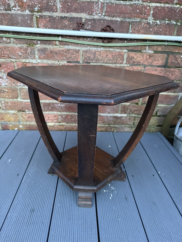 Antique Art Deco 2 Tier Side Table Lamp Table Plant Stand Coffee Table