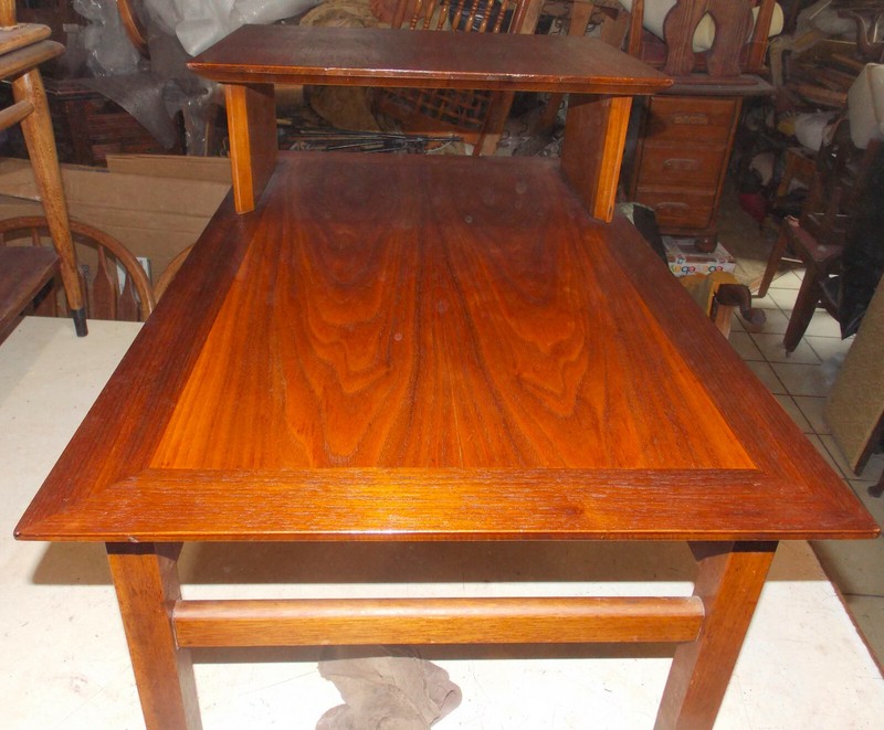 Walnut Mid Century Step End Table by Founders (SET-2) gallery