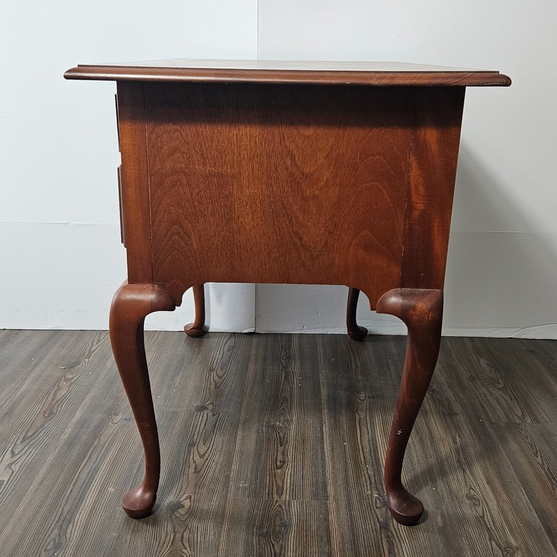 Bartley's Connecticut Lowboy Queen Anne Style Accent Side Table with 3 Drawers. gallery