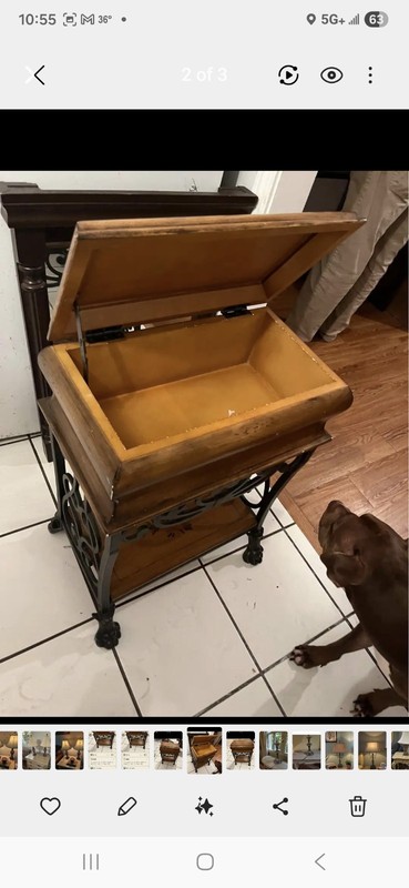 Vintage Wooden Book-Form Side Table with Wrought Iron Base gallery