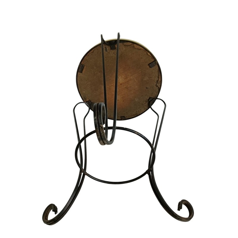 Vintage Ceramic Mosaic Side Table with Wrought Iron Legs, 1950s gallery