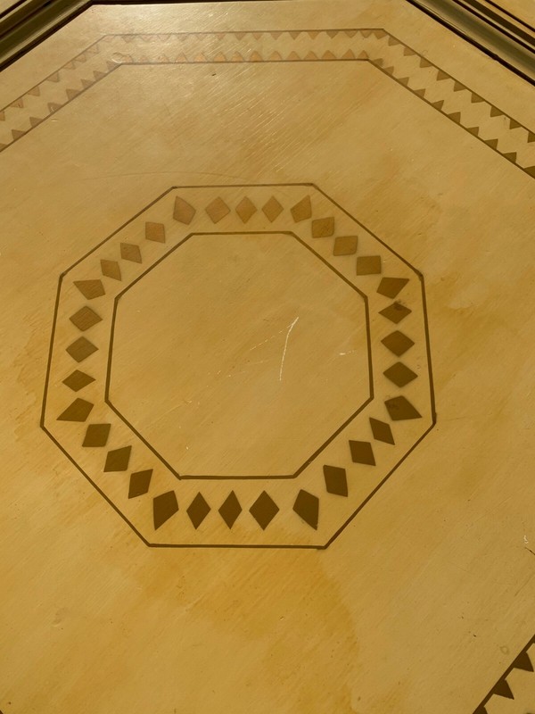 Antique Moroccan Coffee Table Inlaid Carved Wood Tray Rustic Primitive Wood Boho gallery