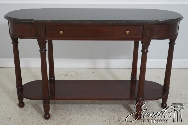 71992: HARDEN Marble Top Cherry 1 Drawer Console Serving Table gallery