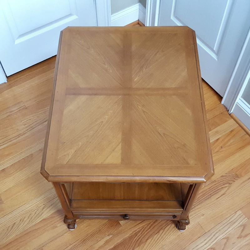 Vintage Drexel Heritage MCM End Table Two Tier Fruitwood/Pecan Lovely Warm Brown gallery