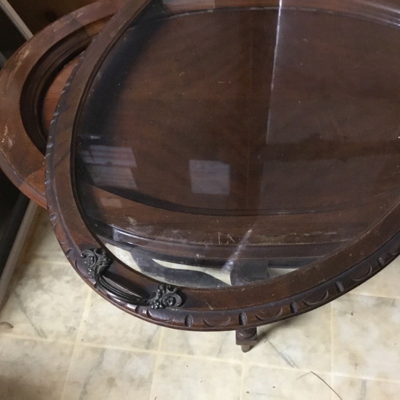 Antique Tray Table removable glass top gallery