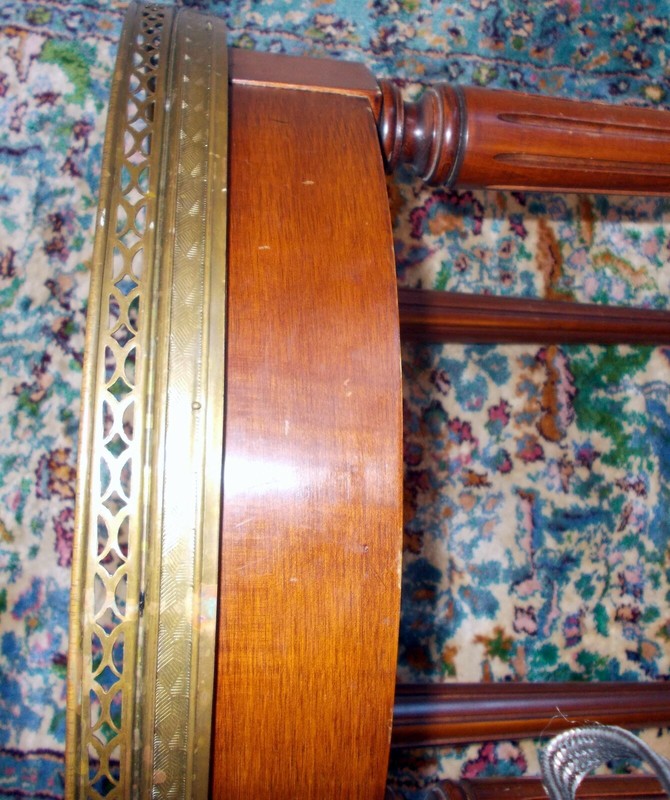 MARBLE TOP Accent Side Tea TABLE French LOUIS XVl style DANBY Brass Gallery gallery