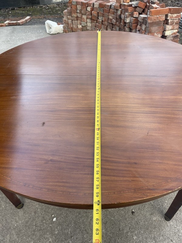 Beautiful Midcentury Round 5ft Table With Inlay Details And Casters Will Deliver gallery