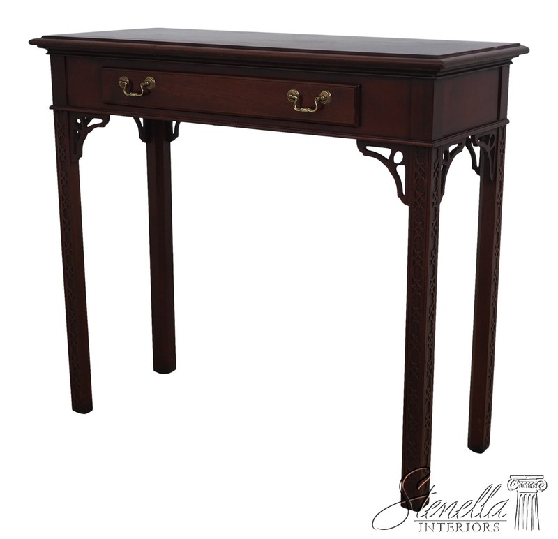 L68632: Chippendale Style Burl Walnut & Mahogany Sofa Table