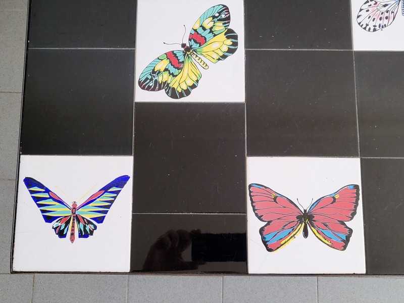 Vintage Coffee Table 1950 Ceramic & Metal Butterflies 50S 1950S gallery