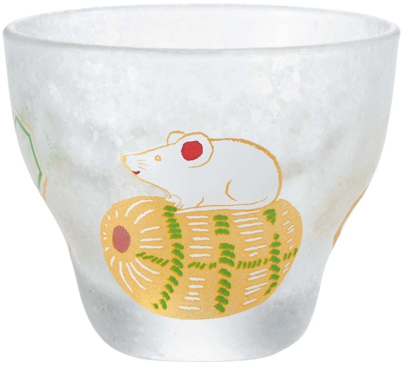 Sake Cup Zodiac Rat Design 90ml Choko Sake Glass Made in Japan