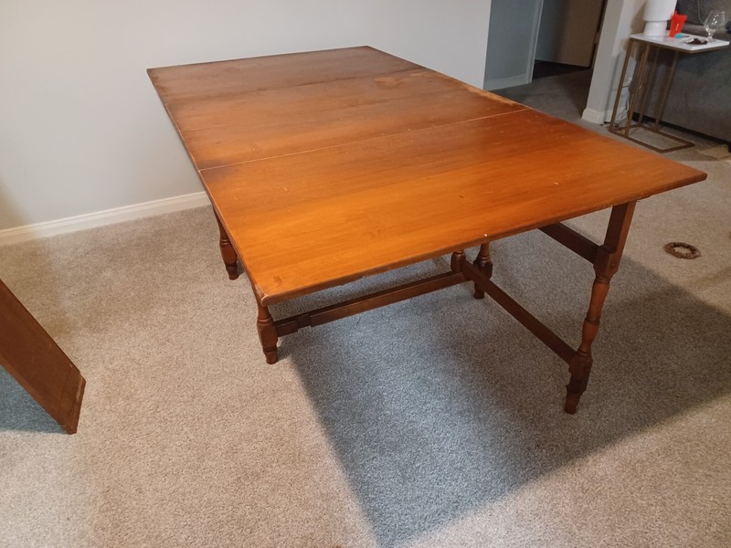 Beautiful original 1957 Walter of Wabash drop leaf table. Comfortably seats 10 gallery