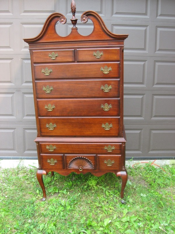 Vintage Kling #608 Solid Mahogany Highboy Dresser MCM C. 1950 Frewsburg NY