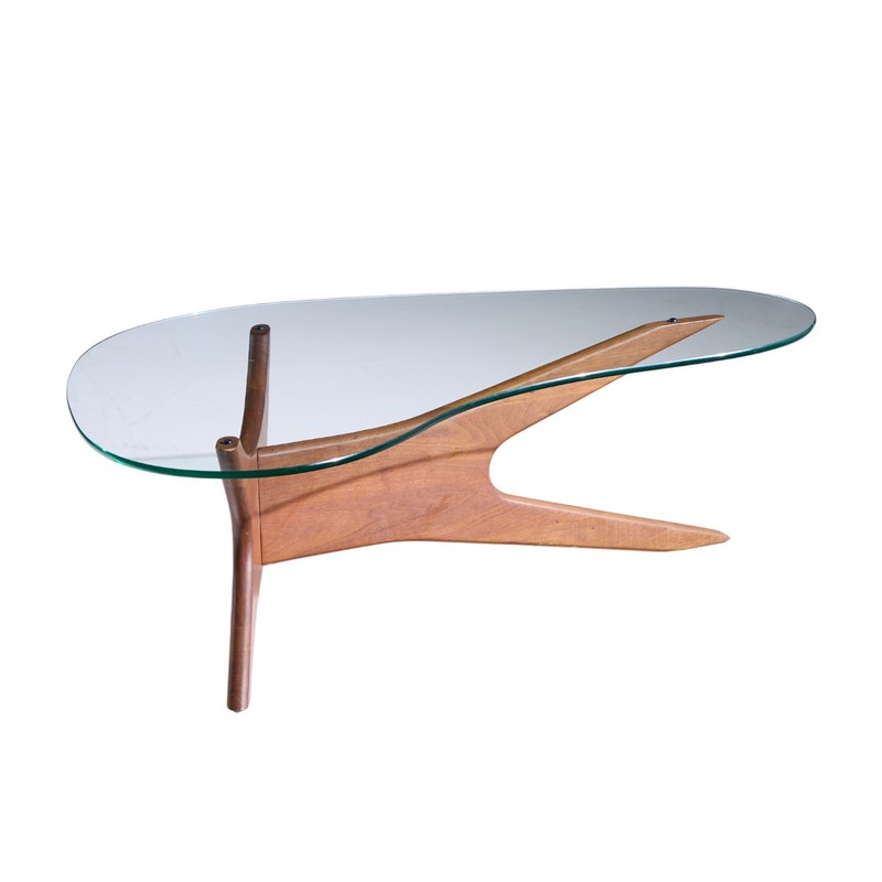 Adrian Pearsall for Craft Associates Mid Century Walnut Jacks Coffee Table gallery