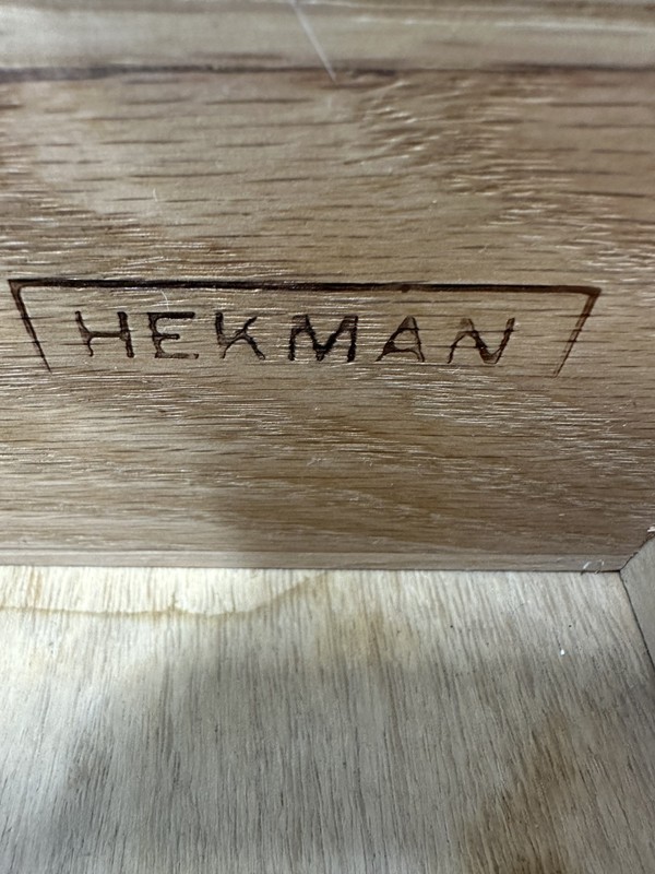 Campaign End Table Hekman Walnut With Drawer X Base Faux Bamboo gallery