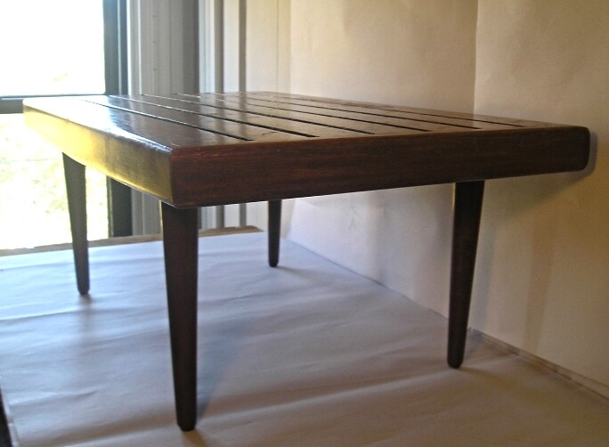 A Good Mid Century Wood Slat Coffee Table gallery