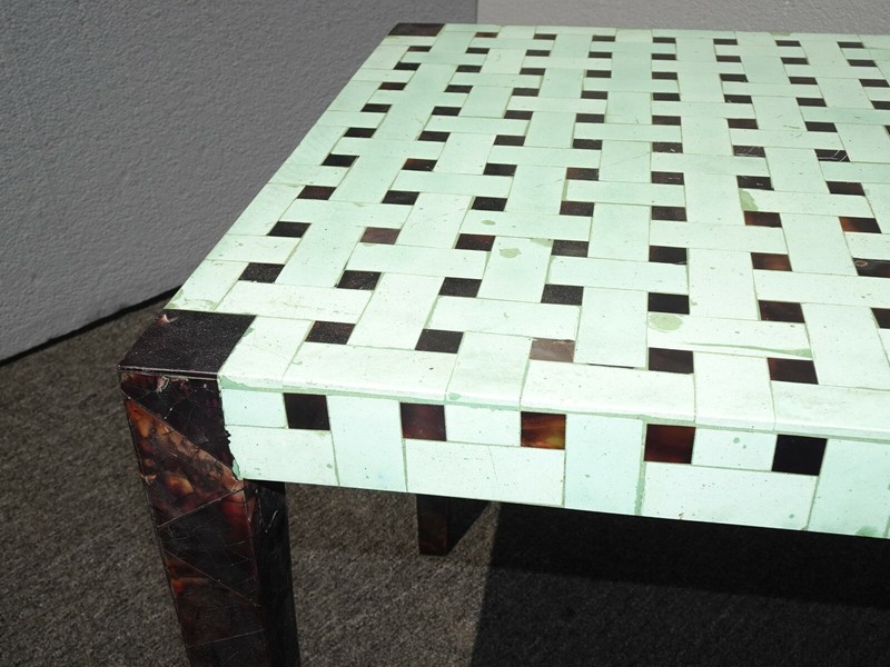 Vintage Designer Carlo Pessina Stone and Mother of Pearl Coffee Table gallery