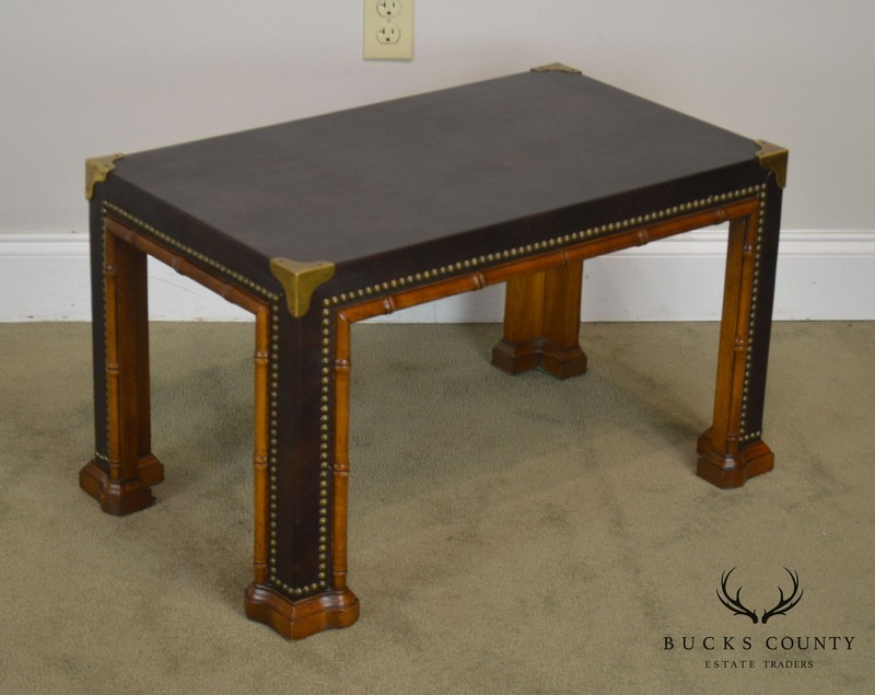 Drexel ET Cetera Vintage Faux Bamboo Leather Wrapped Parsons Coffee/Side Table gallery