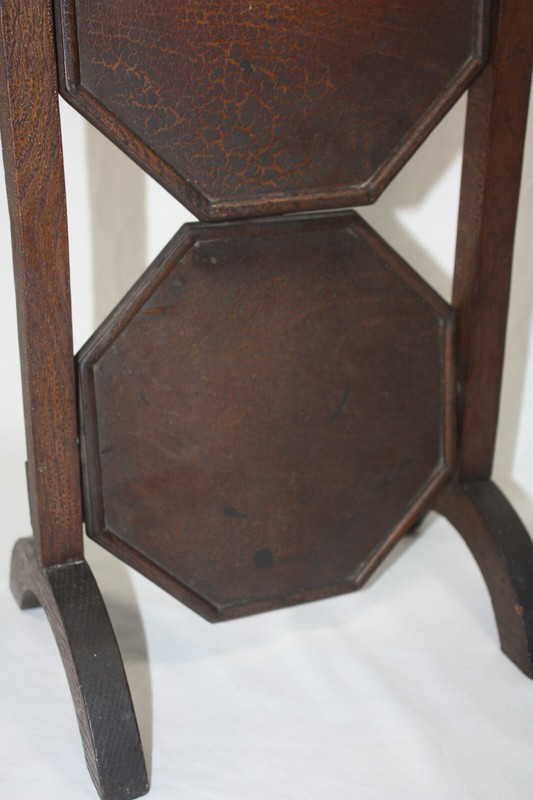 Antique 29" Folding Wooden 3 Octagonal Tier Cake Pie Stand -s gallery