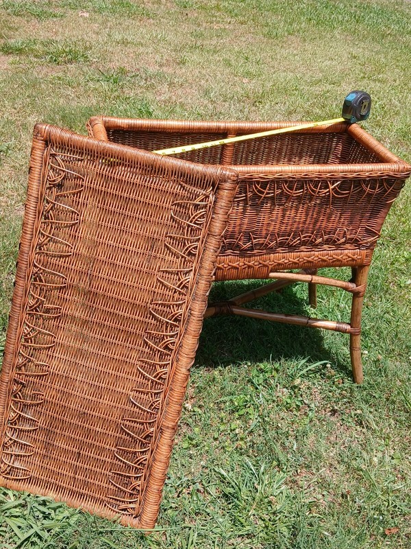 Antique French or Italian Ratan Bamboo Table vintage wicker coffee table gallery