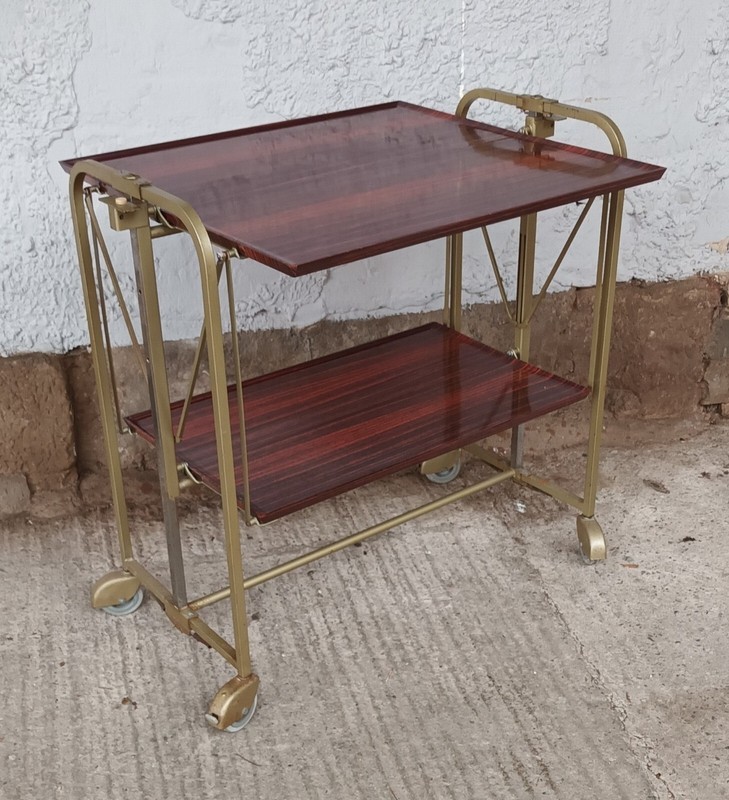 Dinett Serving Cart Tea Table Side Table Variety Bremshey Mahogany 70s gallery