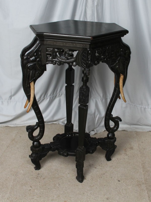 Antique Victorian Aesthetic Carved Pedestal – Elephants