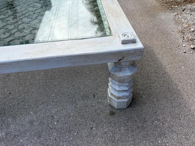 Large Hand Painted Primative Coffee Table Iron Insert. gallery