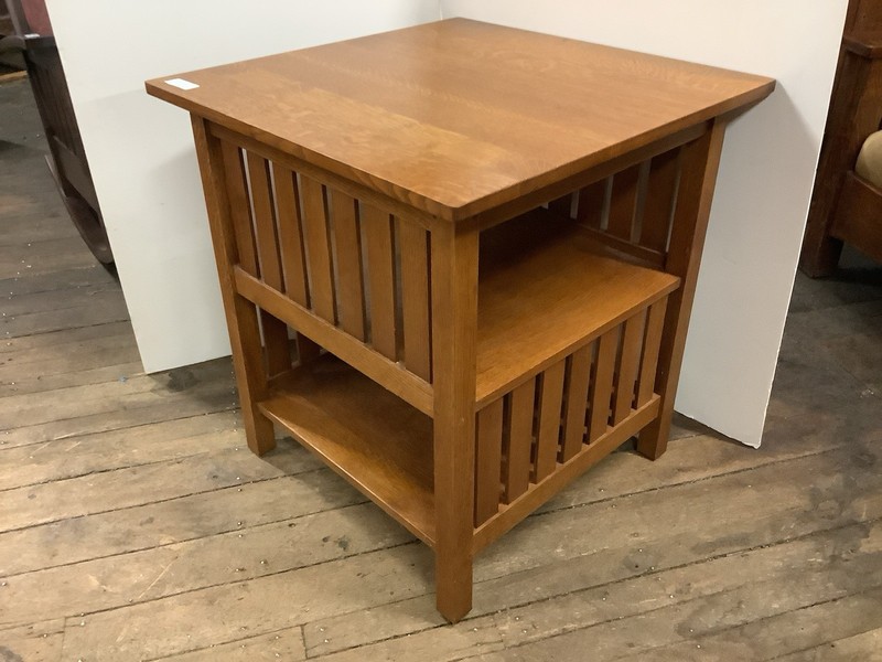 Stickley Oak Book Table 27” Square 29” H