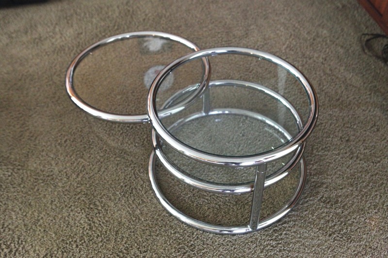 Vintage Milo Baughman 'DIA' (Signed) Three-Tier Chrome Swivel Coffee Table, NICE gallery