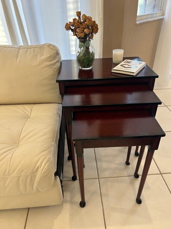 Set of 3 nesting tables Bombay – Mahogany Vintage 1998