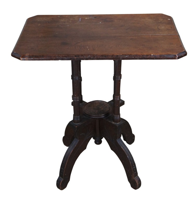 Antique Victorian Eastlake Walnut Rectangular Parlor Side End Table
