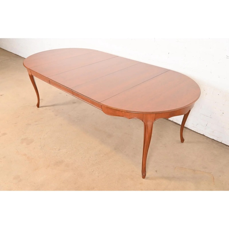 Kindel Furniture French Provincial Louis XV Cherry Wood Dining Table, Refinished