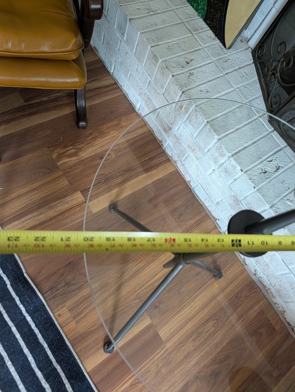 Gueridon Table Mid Century Modern Design Glass & Metal Tripod Base gallery