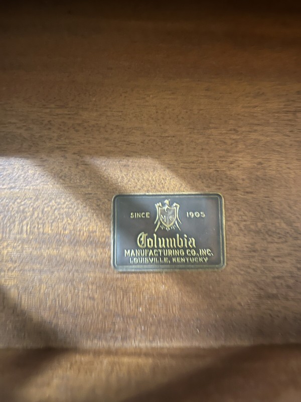 Mid Century Mahogany Canterbury Magazine Rack by Columbia (RP)(MR-34) gallery