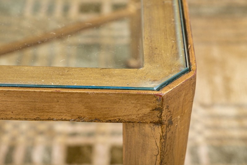 Vintage Gilt Wrought Iron Glass Top Coffee Table gallery
